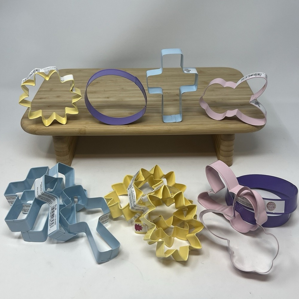Lot Of Easter Spring Egg‎ Bunny Cross  & Flower Cookie Cutters  Wilton 16 Total